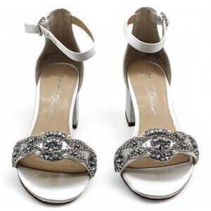 Mel Womens Rhinestone Block Heel Pumps